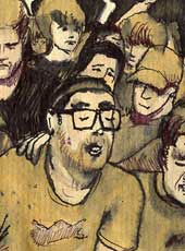 Dan Deacon's concert in Baltimore (ink and coffee)