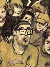 Dan Deacon's concert in Baltimore (ink and coffee)